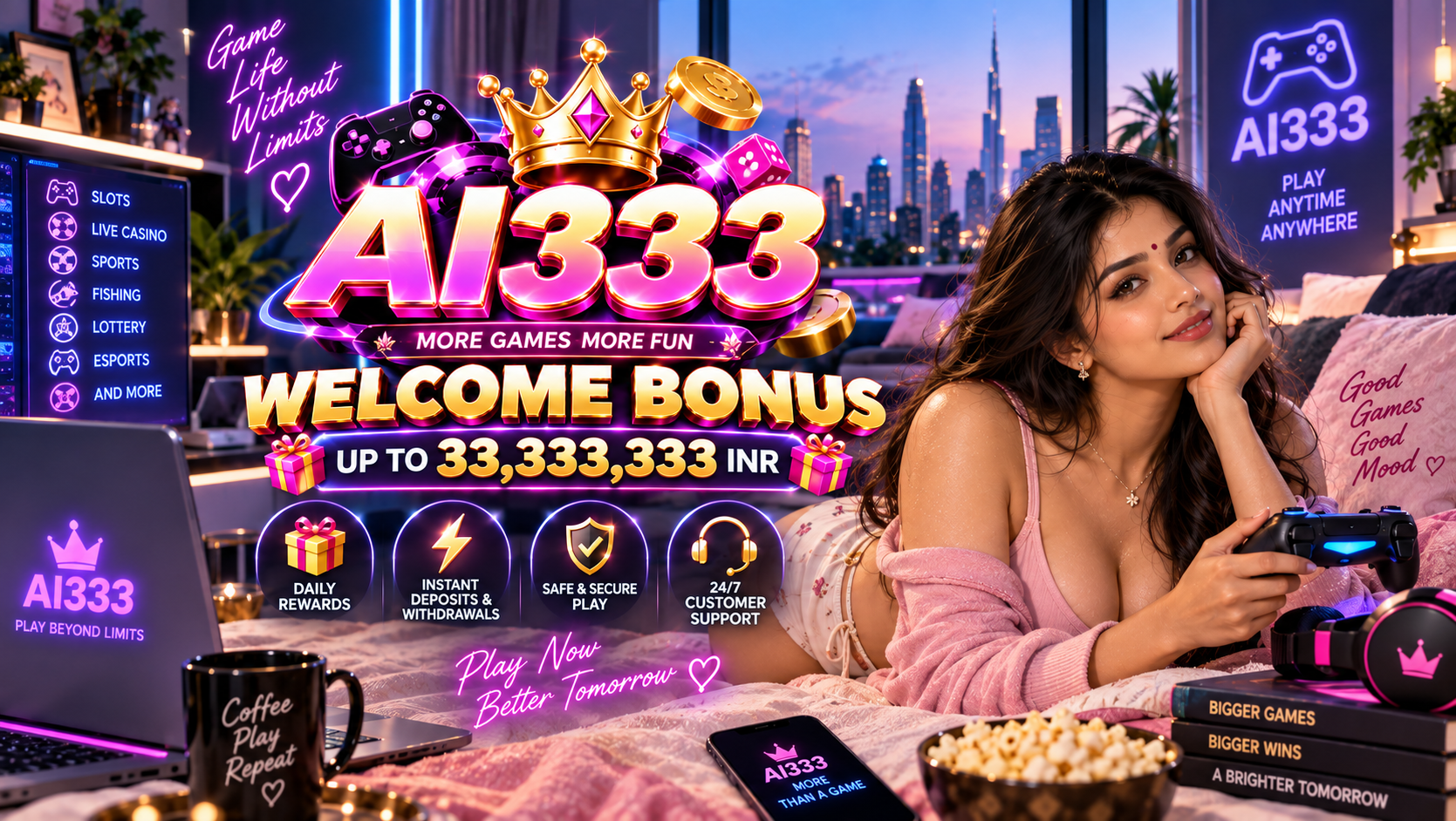Ai333 Game homepage promotional banner placeholder